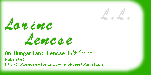 lorinc lencse business card